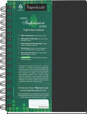 Buy Paperkraft Green Impression A5 Notebook Spiral Binding: Diary Notebook