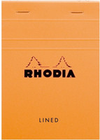 Rhodia Orange and Black A6 Notepad Head Stapled: Diary Notebook